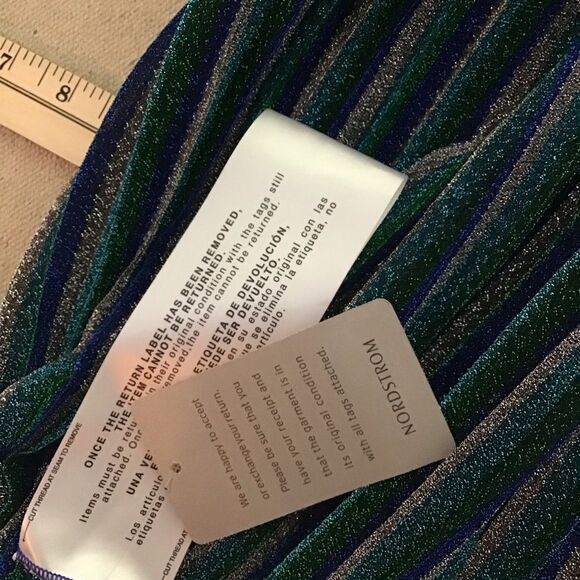 Dress The Population Women Metallic Striped Cocktail Dress  Sz. XS/2 NWT - Picture 12 of 14